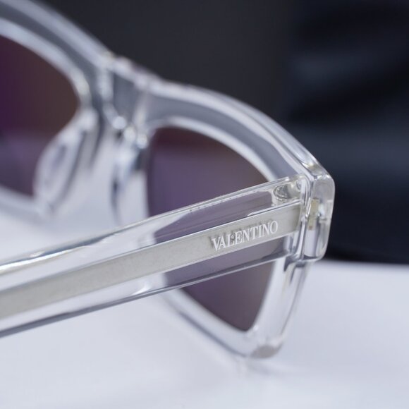 Valentino V-SHARP VLS-134C Rectangle Sunglasses - Transparent\Grey - Picture 6 of 10